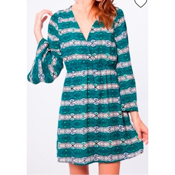 Peach Love California boho bell sleeve M, Native American print - Picture 5 of 9